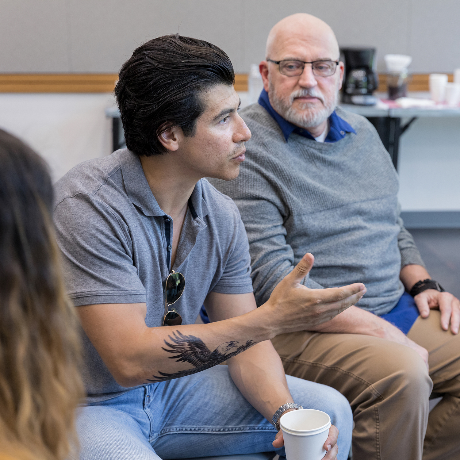 Army veteran has serious conversation during support group meeting